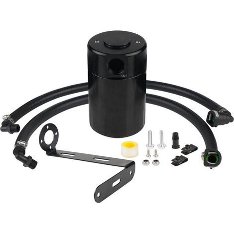 Kit séparateur huile-gaz en aluminium noir usiné JLT / Séparateur huile-gaz / Kit réservoir huile-gaz pour moteurs Ford F-150 3.5 V6 Ecoboost turbocompressés (2015-2021) (1/5)