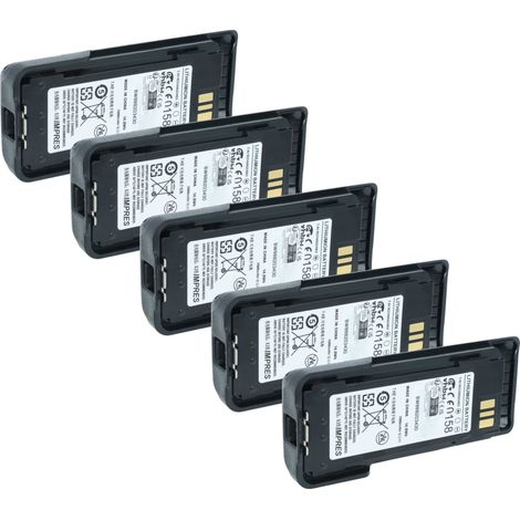 vhbw 5x Battery compatible with Motorola Atex DP4801, DP4801EX, DP4401, DP4401EX Radio, Walkie-Talkie (2000 mAh, 7.4 V, Li-Ion) + Belt Clip (1/4)