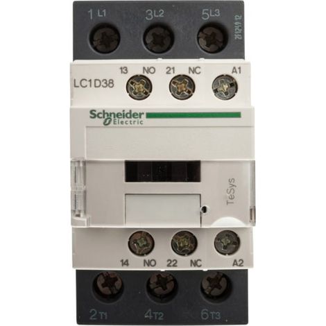 Contattore di potenza TeSys Deca 38A 3P 48V AC 1NO 1NC LC1D38E7