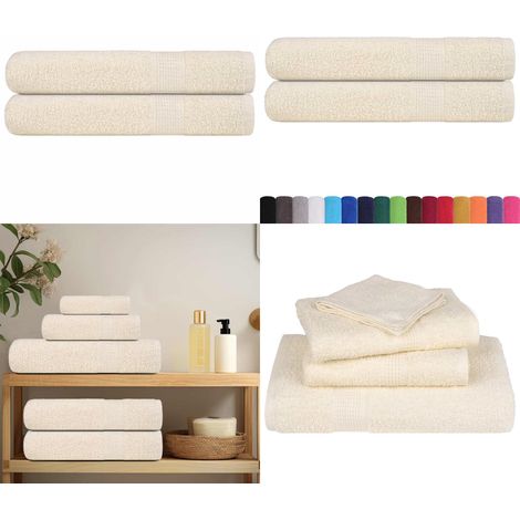 vidaXL Saunatücher 2 Stk. Creme 80x200 cm 360 g/m² 100% Baumwolle (1/5)