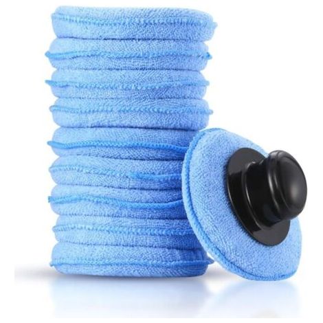 Pair Lot de 10 tampons applicateurs en Microfibre pour Voiture, éponges de Polissage de Nettoyage de Cire pour Voiture, poignée de Tampon applicateur de Mousse pour Un véhicule Propre (1/5)