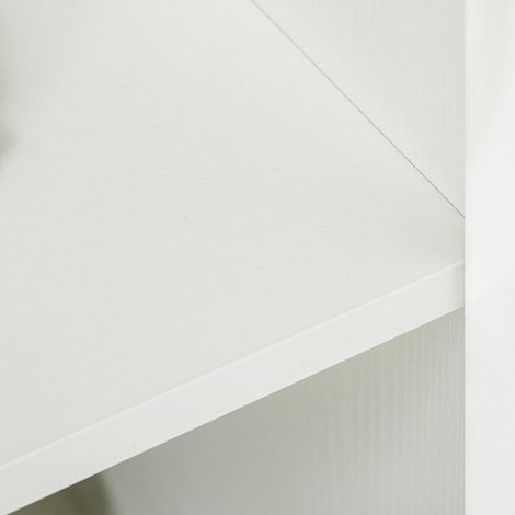 Armoire métallique verrouillable 2 portes 80x40x80 cm blanche, meuble de bureau avec rangement étagère et poignée aluminium, parfait pour documents et fournitures. (1/5)