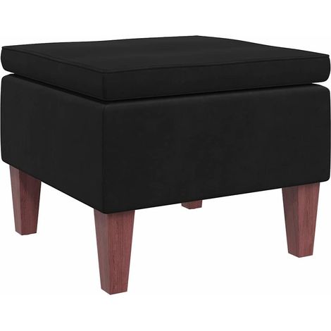 vidaXL Taburete con patas de madera terciopelo negro (1/2)