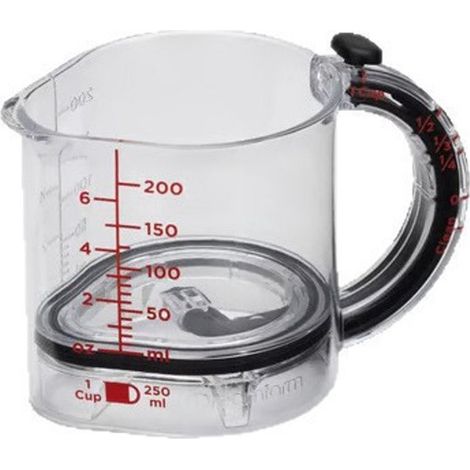 4 in 1 Messbecher mit verstellbarem Boden Multifunktionaler Messbecher mit verstellbarem Boden und Schaberdeckel, platzsparend und leicht zu rein (1/4)