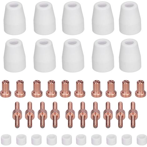 Jeu de 40 pièces consommables torche plasma PT-3140, buses et électrodes de coupe, accessoires de soudage, pointes de chalumeau (1/5)