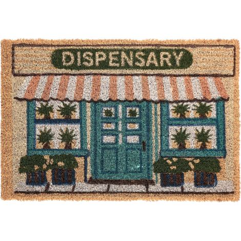 Doormat Multicolour Coir with Anti-Slip Bottom 40 x 60 cm Anti Slip Decoration Shop Print Welcome Mat CADIZ (1/5)