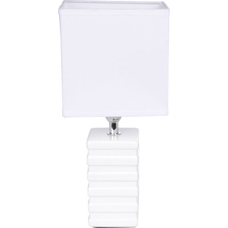 Lampe pilier strie blanc