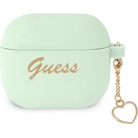 Funda Guess GUA3LSCHSN para AirPods 3, color verde/verde, de silicona, con dije de corazón. (1/3)