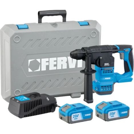 Fervi FB20RH3AB-24B Marteau SDS-Plus sans balais avec deux batteries de 20 V
