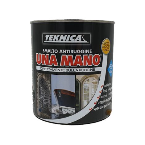 Teknica UNA MANO Smalto Antiruggine interno esterno barche protetti 750ML LUCIDO - Colore: BIANCO LUCIDO 4402 (1/3)