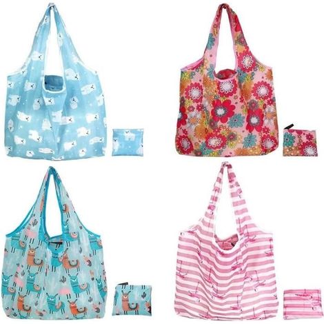 Sac de courses - Non spécifié - 4 pcs - Pliable - Durable - Léger et Lavable (1/4)