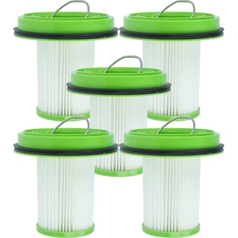 vhbw 5x Filter compatible with Greenworks GD24SVK4S Vacuum Cleaner - HEPA filter Green White (1/4)