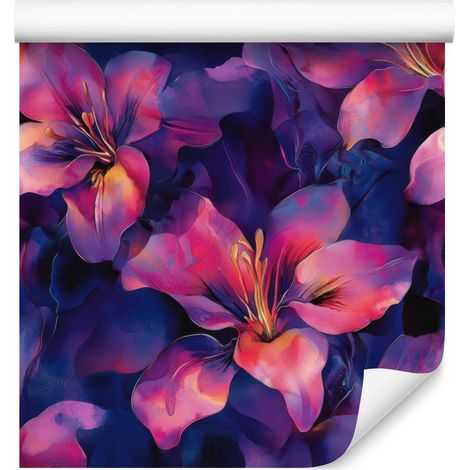 Papel pintado tinta violeta, azul marino y morado para salón y dormitorio, 50x1000 cm (1/5)