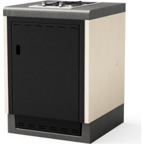 Kitaway Modulo piano cottura a gas da incasso 61×63×85 cm per barbecue Base bianca/grigia per barbecue da giardino (1/5)