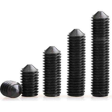 Vis à Pointes Coniques, Douille Hexagonale Vis-pointeaul, Noir Acier Allié Boulons, M2.5 4mm,30 pcs (1/5)
