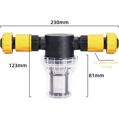 Raccord de robinet pour réservoirs d'eau de 1000 litres avec filtre 3/4" et connecteur de tuyau d'arrosage 1/2" pour récupérateurs d'eau de pluie. (1/2)