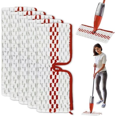 Kit di ricarica in microfibra da 5 pezzi per mocio spray Vileda, 2 in 1 riutilizzabile per ricariche per mocio spray Vileda 1-2 Max, adatto a tutti i tipi di pavimento -Crezuo
