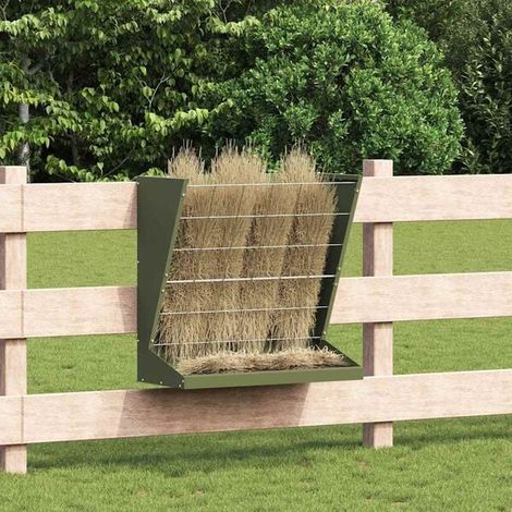 Distributeur de foin vert olive, 71 x 33 x 70 cm (1/4)