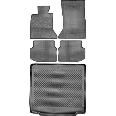 Juego de alfombrillas de goma para coche y alfombrilla para maletero para BMW Serie 5 F11 Estate (2010-2014).
