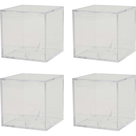 Set aus 4 Vitrinen für Basebälle, transparente Acryl-Präsentationsboxen, die UV- und staubbeständig sind, ideal zur Präsentation von Baseball-Sammlerstücken. (1/5)