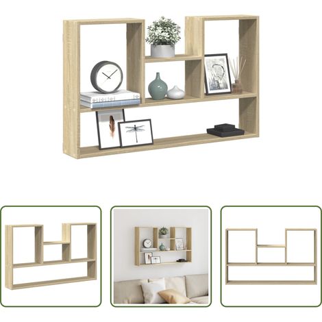Holzwerkstoff - Wandregal Sonoma-Eiche 99x15x60 cm Holzwerkstoff (1/5)