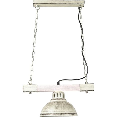 Pendelleuchte Shabby Weiß  Holz E27 Metall Vintage Design Wohnzimmer (1/5)