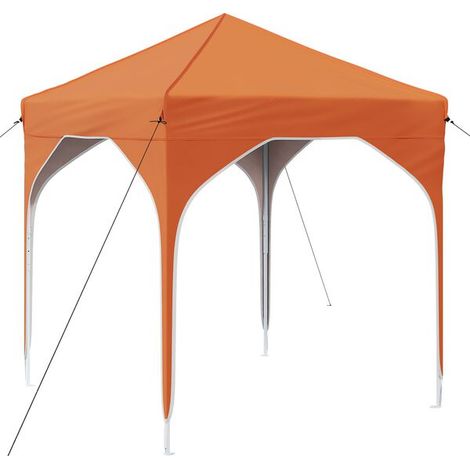 Tente de réception portable orange, dimensions : 194 x 194 x 245 cm (1/2)