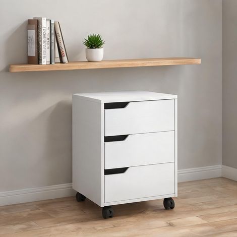 Meuble de rangement de bureau blanco en MDF 40 x 50 x 57 cm (1/5)