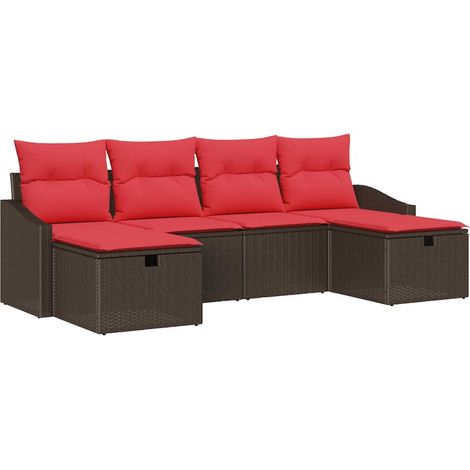 Garden Sofa Set 6 pcs Poly Rattan vidaXL (1/5)