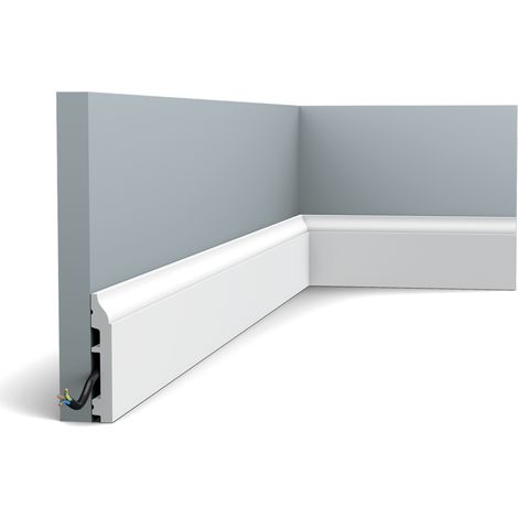 Orac – Plinthe SX172 200cm x 8,5cm x 1,4cm – Moulure élégante pour murs arrondis – Peinture recommandée pour protection UV