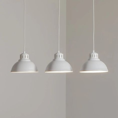 Suspension blanche 75 cm 3 abat-jour Sven E27 Luminex