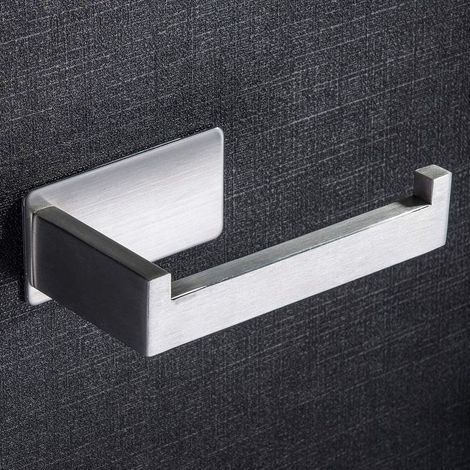 Support Papier Toilette Auto-Adhésif en Acier Inox, Porte-Rouleau WC Adhésif pour Salle de Bain (1/5)