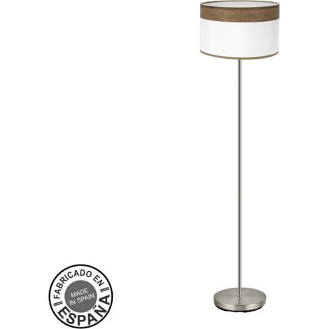 FABRILAMP Cloe 1xe27 Pelle/bianco-legno scuro 162x40x40 cm Piano soggiorno