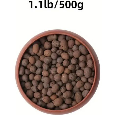 (500 g) Billes d'argile expansée pour culture hydroponique de jardin – Granulés ovales en céramique organique pour pots, jardinières, orchidées, plantes succulentes, drainage par le fond (1/4)
