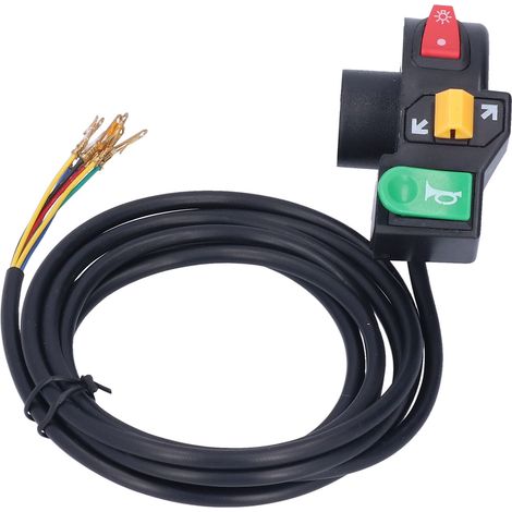 Commutateur de guidon vélo 3-en-1 22mm étanche PVC klaxon clignotants phare universel (1/5)