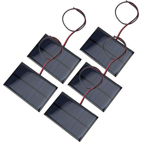 5 Stück 5V 150mA Solarmodul (Photovoltaik) mit 30 cm Kabel, wetterfest, USB-Ladefunktion (1/5)