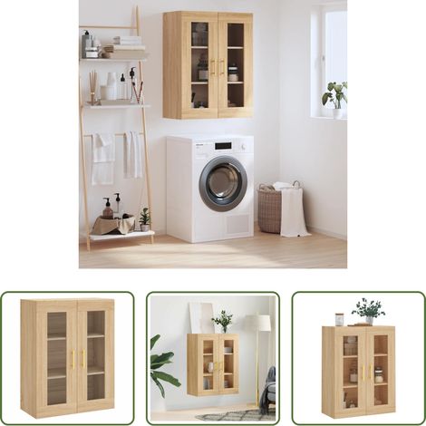 Holzschrank - Wandschrank Sonoma-Eiche 69,5x34x90 cm (1/5)