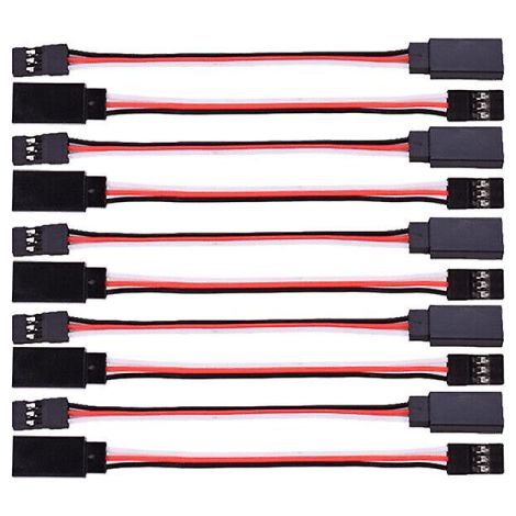 Câble d'extension Servo 10 pièces pour RC Futaba Jr, connecteur mâle vers femelle, type FK, fil de rallonge universel, 20 cm, compatibilité drone et voiture (1/5)