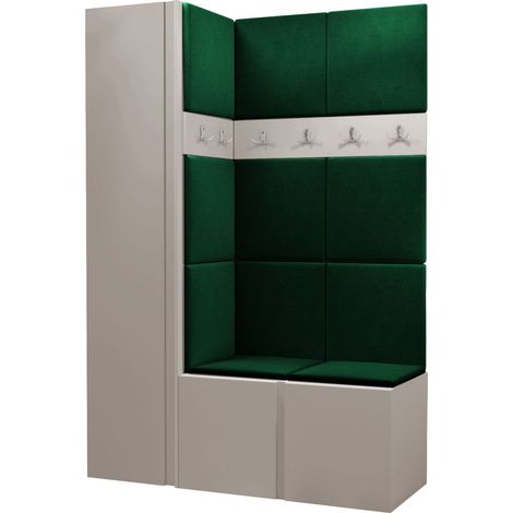 Conjunto para recibidor Pinis IX, Manila 35, 186x124x46cm, Aglomerado laminado, Tapiz, Colocada, Montada en la pared