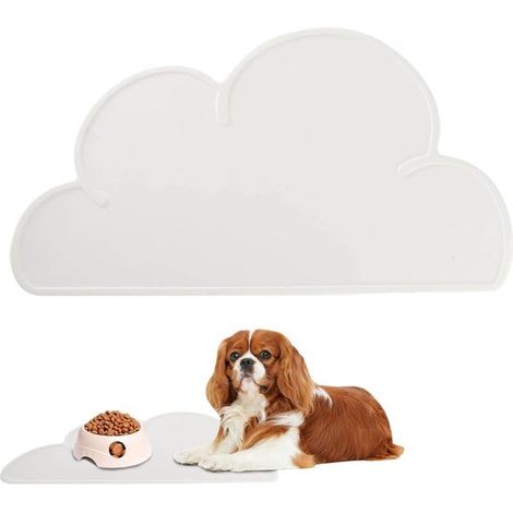 Tapete de silicona para comedero de perros - Tapete de silicona con forma de nube y borde antisalpicaduras, manteles individuales (1/4)