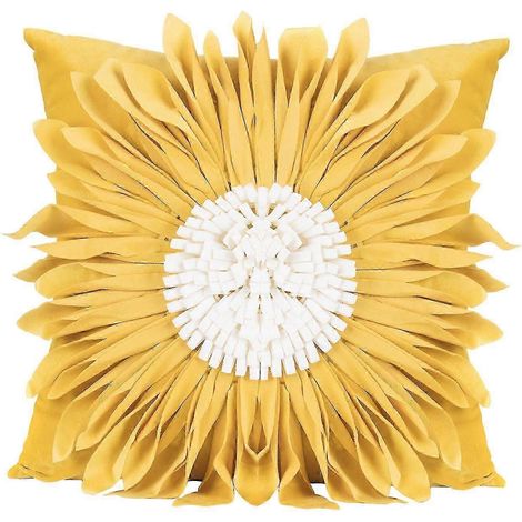 Housses de coussin décoratives à motifs floraux, faites main, pour canapé, salon et décoration intérieure, 45 x 45 cm-Yellow (1/5)