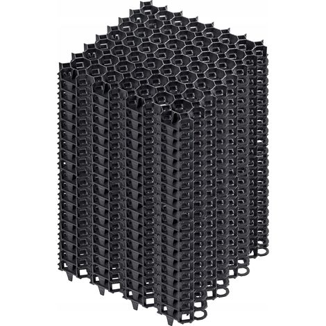 KADAX Piastrelle Stabilizzatrici in Plastica 50 cm, Stabilizzatori per Ghiaia, Piastrelle per Erba per Giardini, Griglie per Prato (Nero, Confezione da 20)