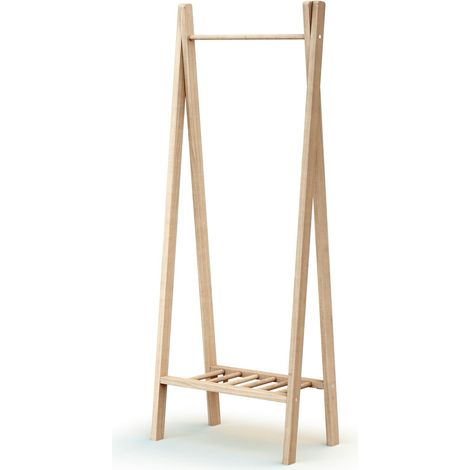 Les Tendances – Porte-vêtement enfant en hêtre massif brut – Dimensions 30 x 50 x 130 cm – Charge maximale 15 kg – Fabrication Europe (1/3)