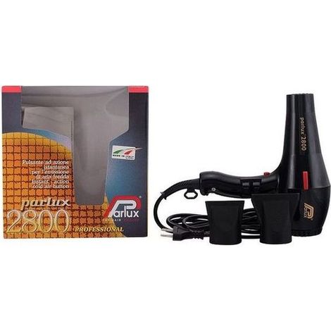 Parlux 2800 Professional Hair Dryer in Black Lightweight Compact 1760W Blow Dryer with 2 Speed Settings 3 Heat Controls Plus Cool Shot Button 3 Metre