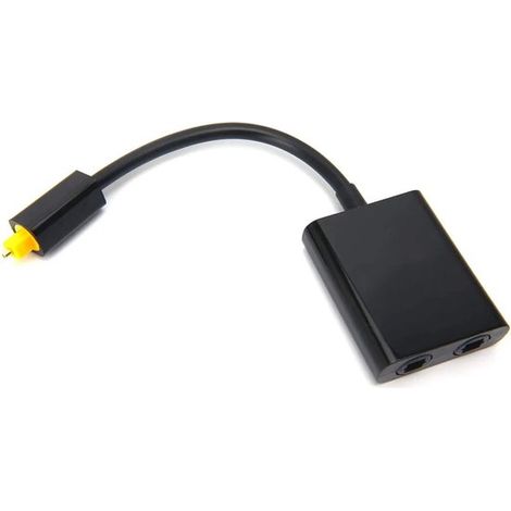 Adaptador de audio digital óptico divisor 1 en 2, compatible con amplificadores de CD/DVD, televisores, PS3 y Xbox 360, con un conector macho y dos conectores hembra. (1/2)