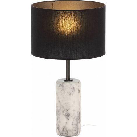 Lampe de table en marbre et laiton - Blanc et plombé (1/4)