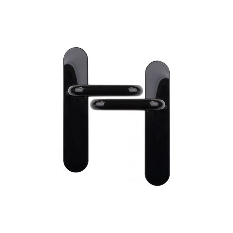 Ouvre&Déco – Poignées de porte tubulaires sans trou – Lot de 2 – Nylon noir 195 mm – Entraxe 195 mm – Fixation invisible pour esthétique moderne