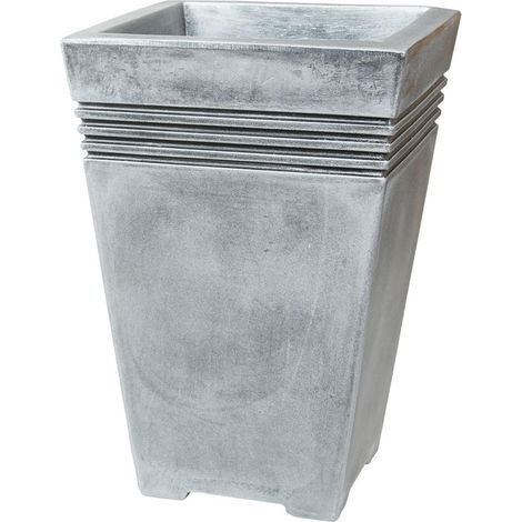 2 x Venice Tall Grey Garden Planters
