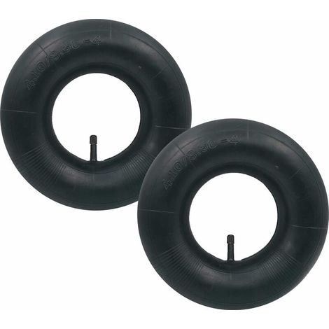 2 cámaras de aire TR-13 de 4,10/3,50-4 pulgadas con válvula recta para carretilla, carrito de jardín y cortacésped. (1/4)