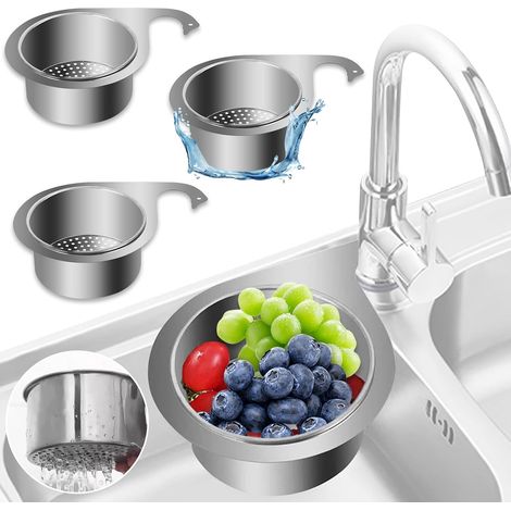 Panier de vidange d'évier multifonctionnel en acier inoxydable en forme de cygne panier de vidange panier de vidange de cuisine lot de 3 (1/5)